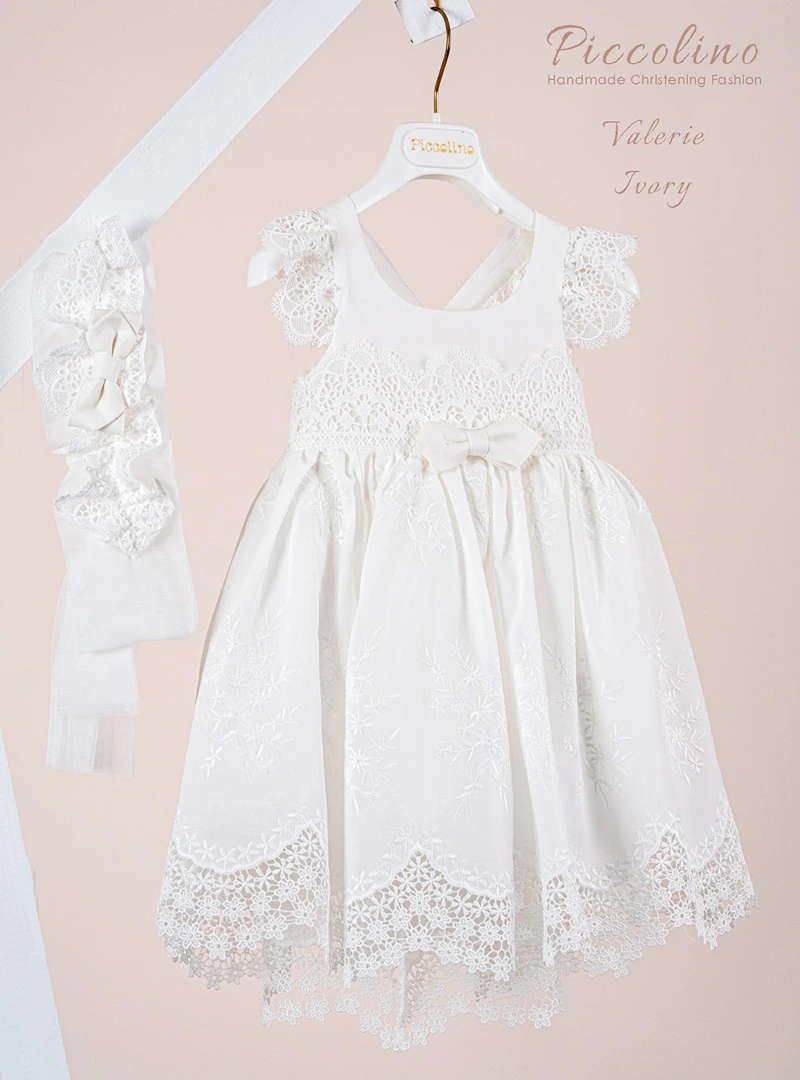 DR25S163-VALERIE-IVORY-PICCOLINO-2026-B Βαπτιστικό φόρεμα Piccolino Valerie Ivory - Image 1