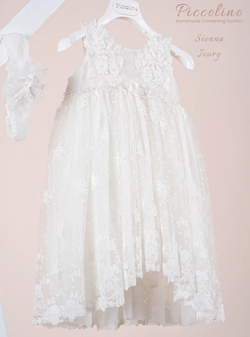 DR26S186-SIENNA-IVORY-PICCOLINO-2026-B Βαπτιστικό φόρεμα Piccolino Sienna Ivory - Image 1