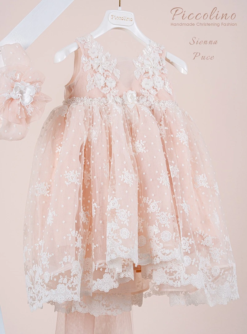 DR26S186-SIENNA-PUCE-PICCOLINO-2026-B Βαπτιστικό φόρεμα Piccolino Sienna Puce - Image 1
