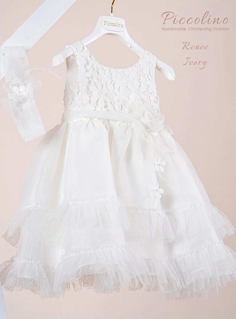 DR26S189-RENEE-IVORY-PICCOLINO-2026-B Βαπτιστικό φόρεμα Piccolino Renee Ivory - Image 1